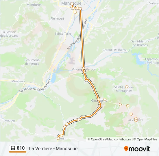 810 Bus Line Map