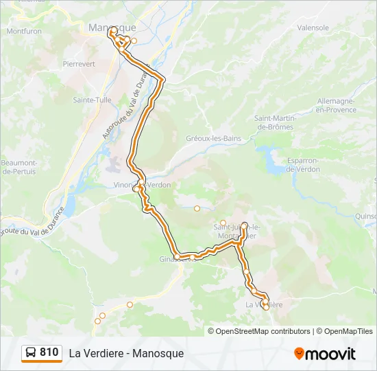 810 Bus Line Map