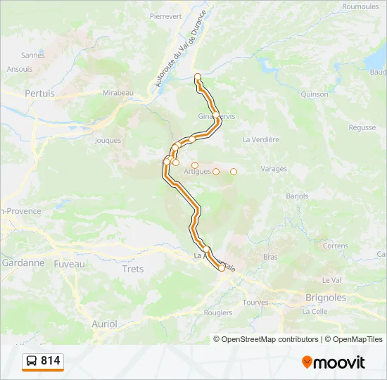 814 Bus Line Map