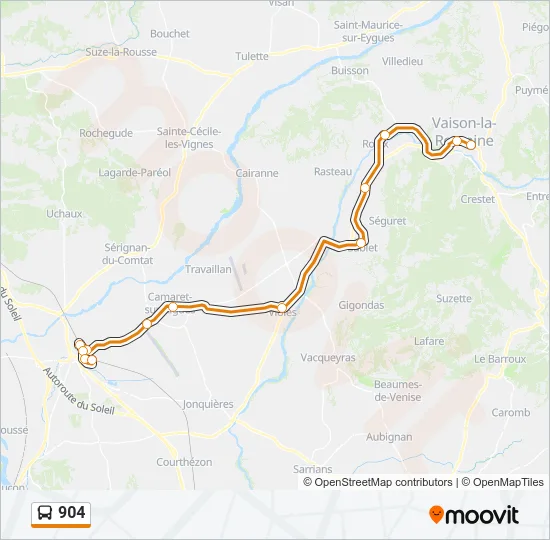 904 Bus Line Map