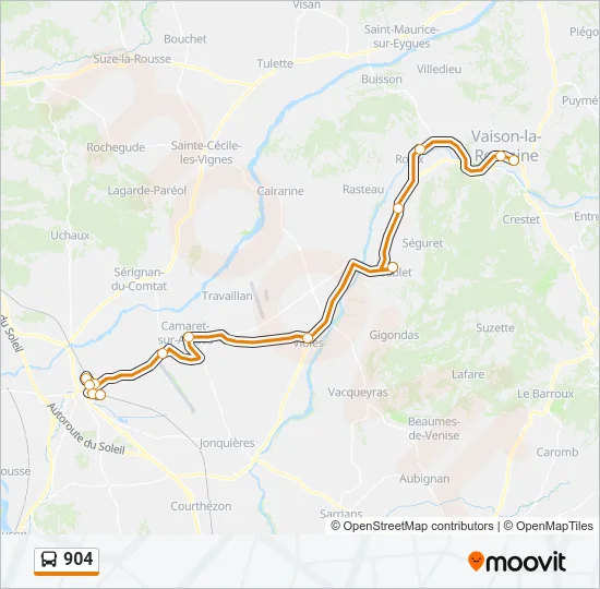 904 Bus Line Map