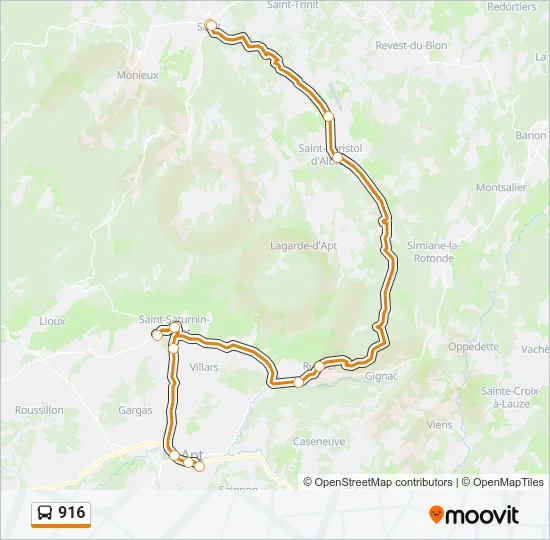 916 Bus Line Map