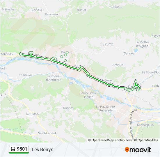 9801 bus Line Map