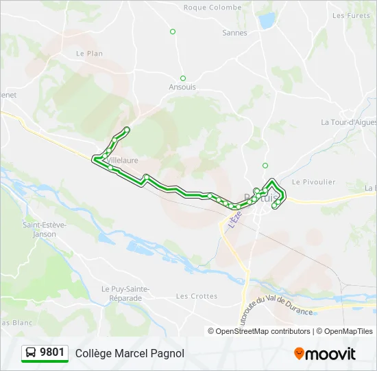9801 Bus Line Map