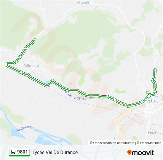 9801 Bus Line Map