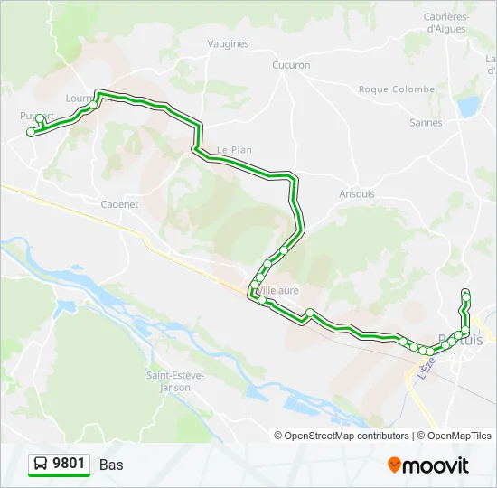 9801 Bus Line Map