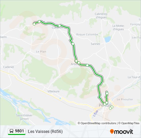 9801 bus Line Map