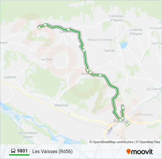 9801 Bus Line Map