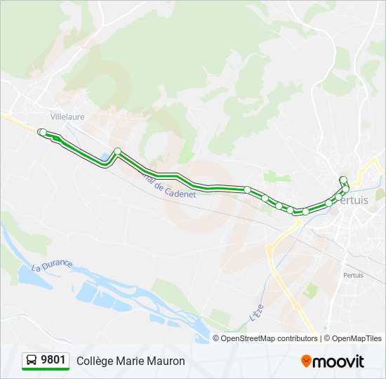 9801 bus Line Map