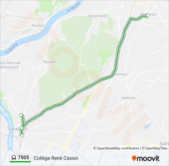 Plan de la ligne 7505 de bus