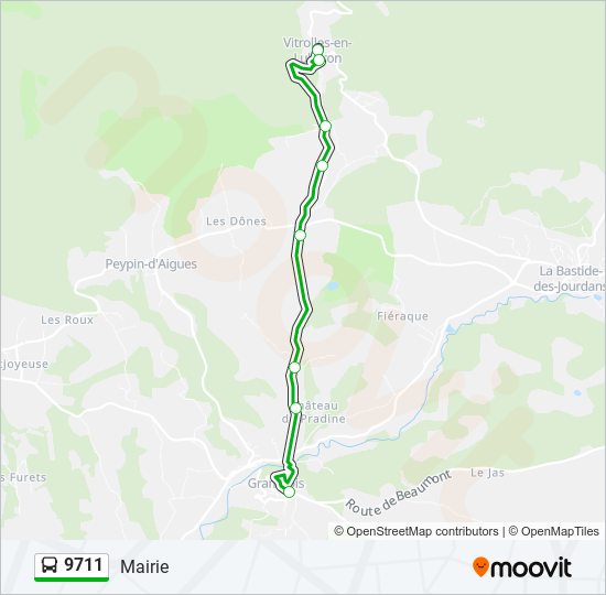 9711 bus Line Map