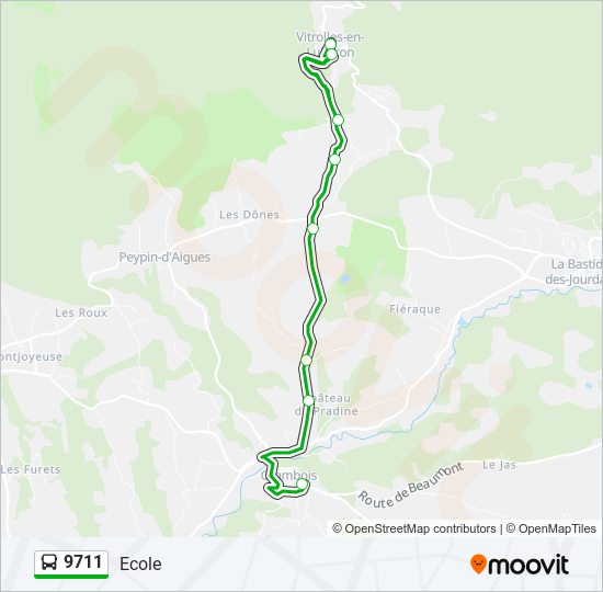 9711 bus Line Map