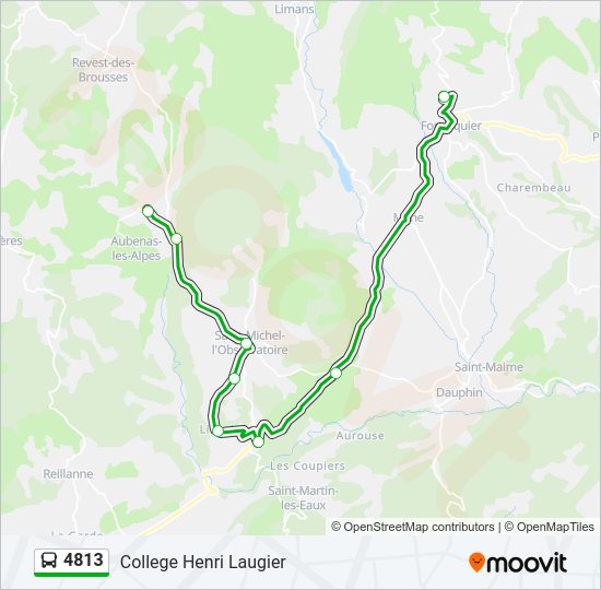 Plan de la ligne 4813 de bus