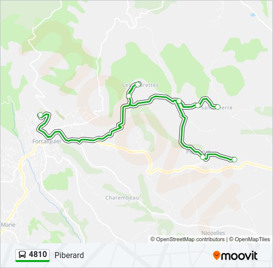 Plan de la ligne 4810 de bus