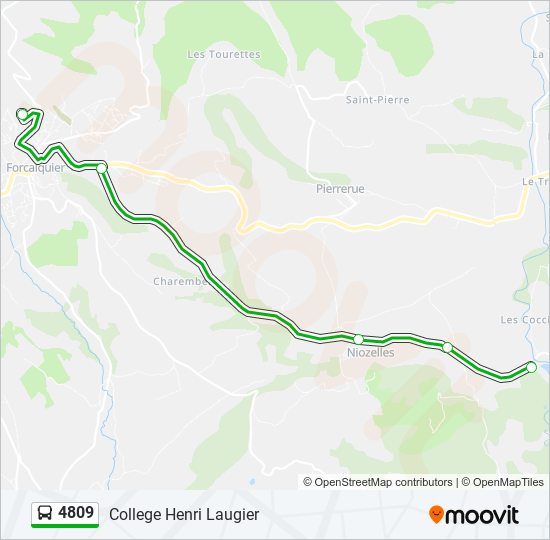 Plan de la ligne 4809 de bus