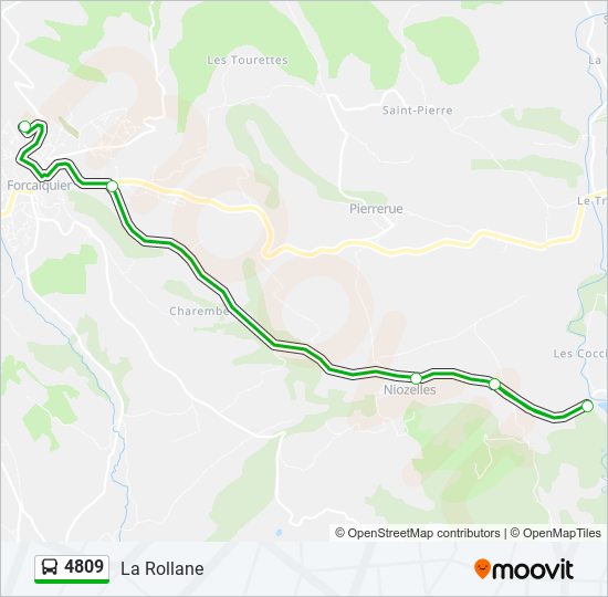 Plan de la ligne 4809 de bus