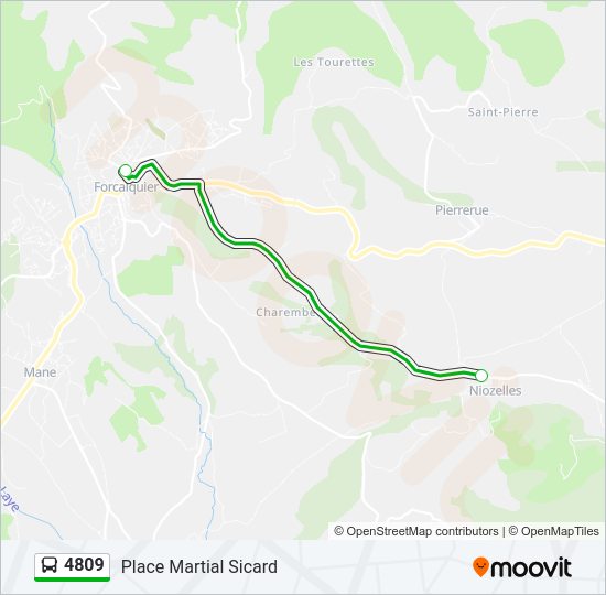 Plan de la ligne 4809 de bus