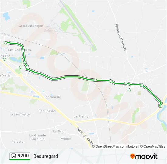 9200 Bus Line Map