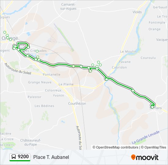 9200 bus Line Map