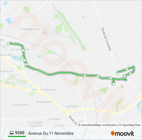 9200 Bus Line Map