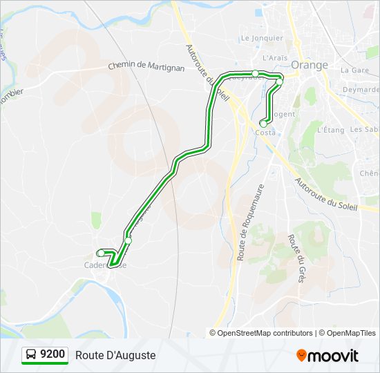 Mapa de 9200 de autobús