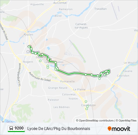 9200 bus Line Map
