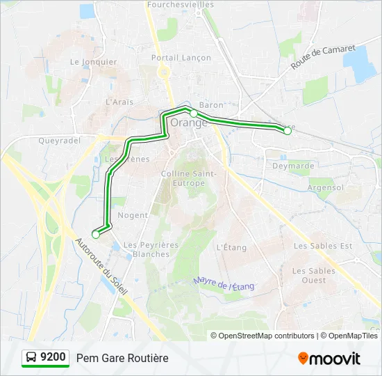 9200 Bus Line Map