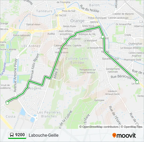 9200 Bus Line Map