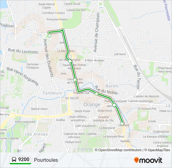 9200 bus Line Map