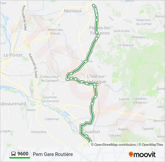 9600 Bus Line Map