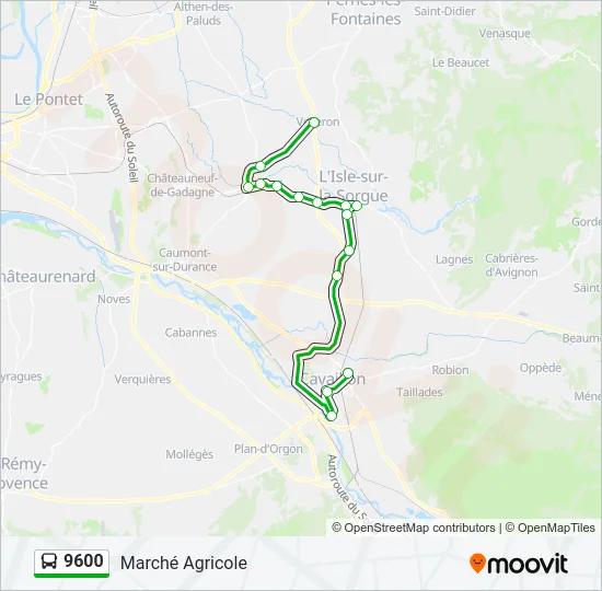 9600 Bus Line Map