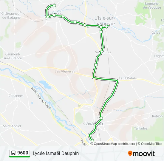 9600 Bus Line Map