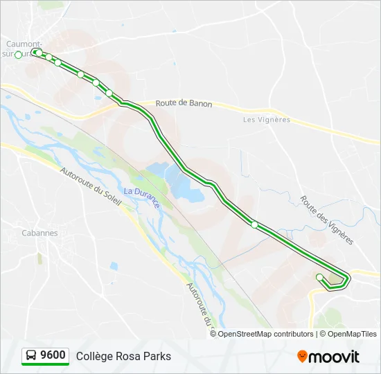 9600 Bus Line Map