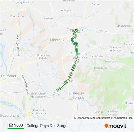 9603 bus Line Map