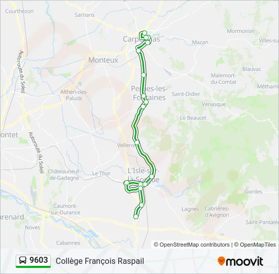 9603 Bus Line Map