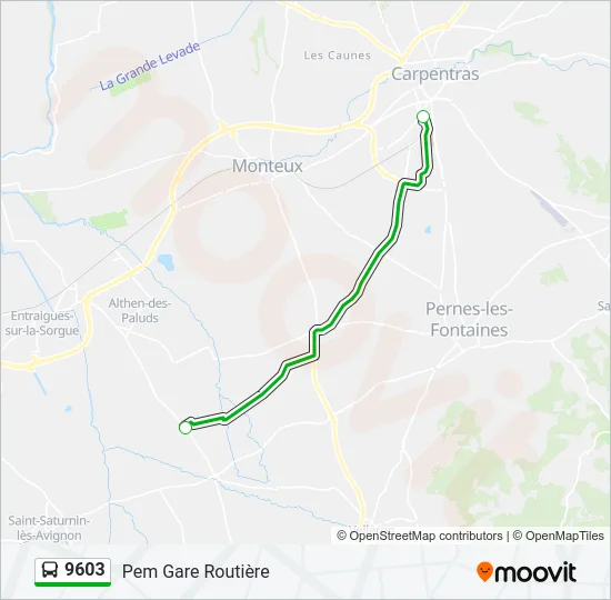 9603 Bus Line Map