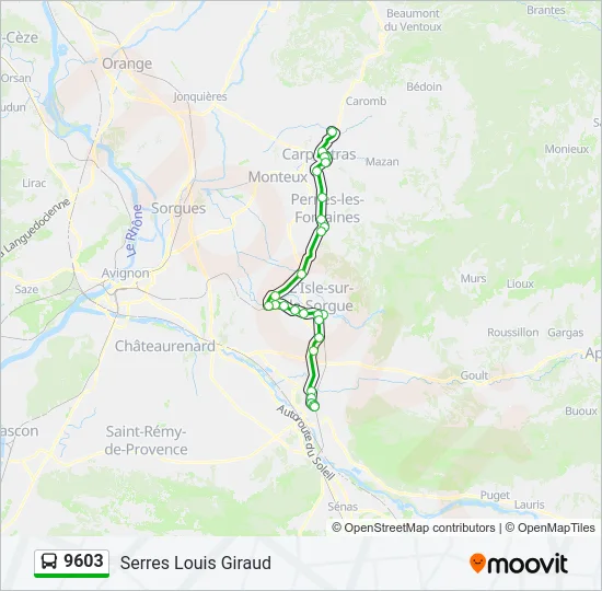 9603 Bus Line Map