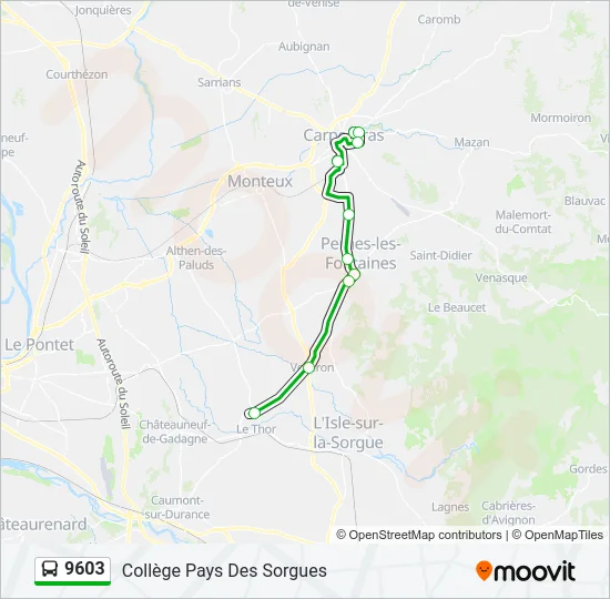 9603 Bus Line Map