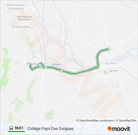 Mapa de 9601 de autobús