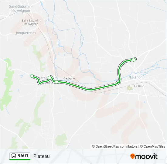 9601 Bus Line Map