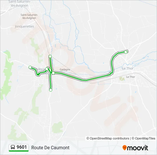 9601 Bus Line Map