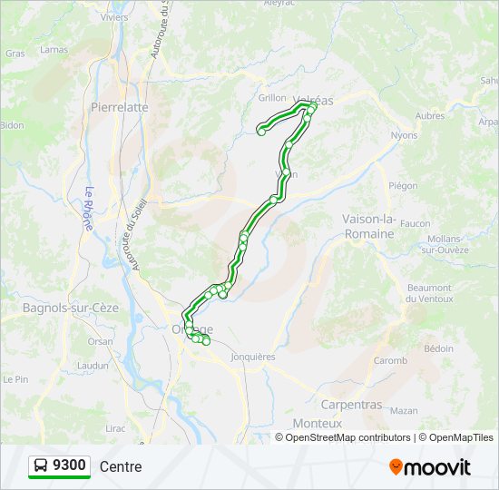 Plan de la ligne 9300 de bus