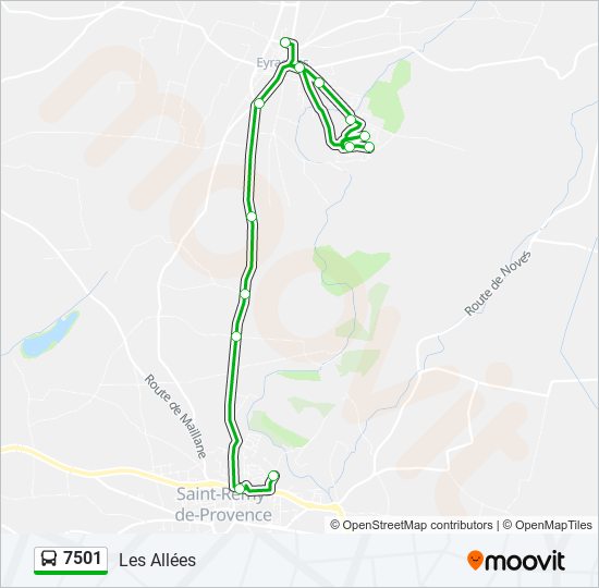 Mapa de 7501 de autobús