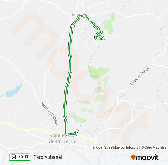 7501 bus Line Map