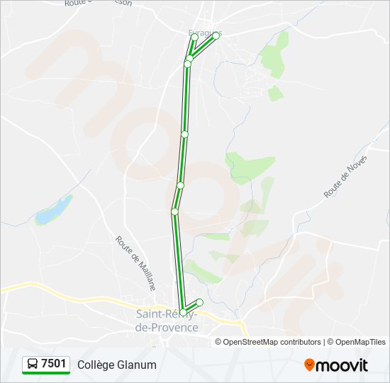 7501 bus Line Map