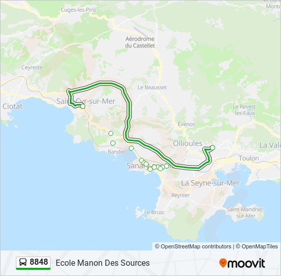 8848 bus Line Map