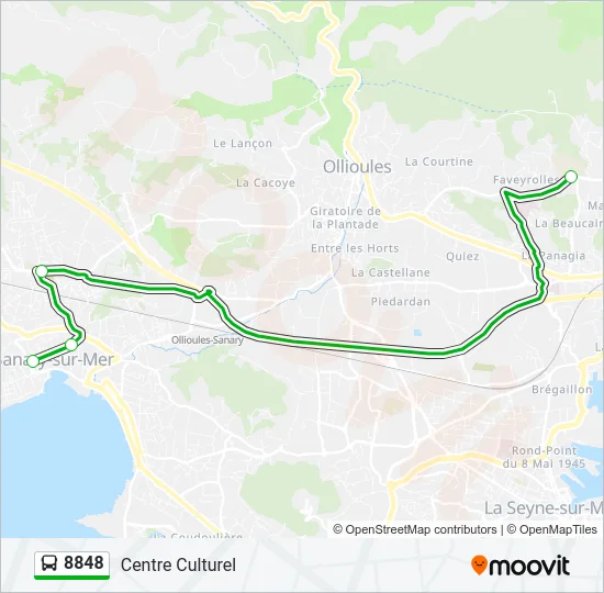 8848 Bus Line Map