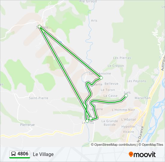 Plan de la ligne 4806 de bus
