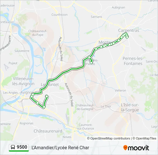 9500 Bus Line Map