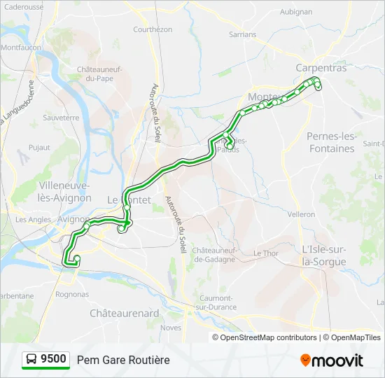 9500 Bus Line Map